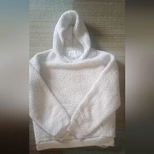 American Eagle Womans Ivory Sherpa Hoodie size Medium